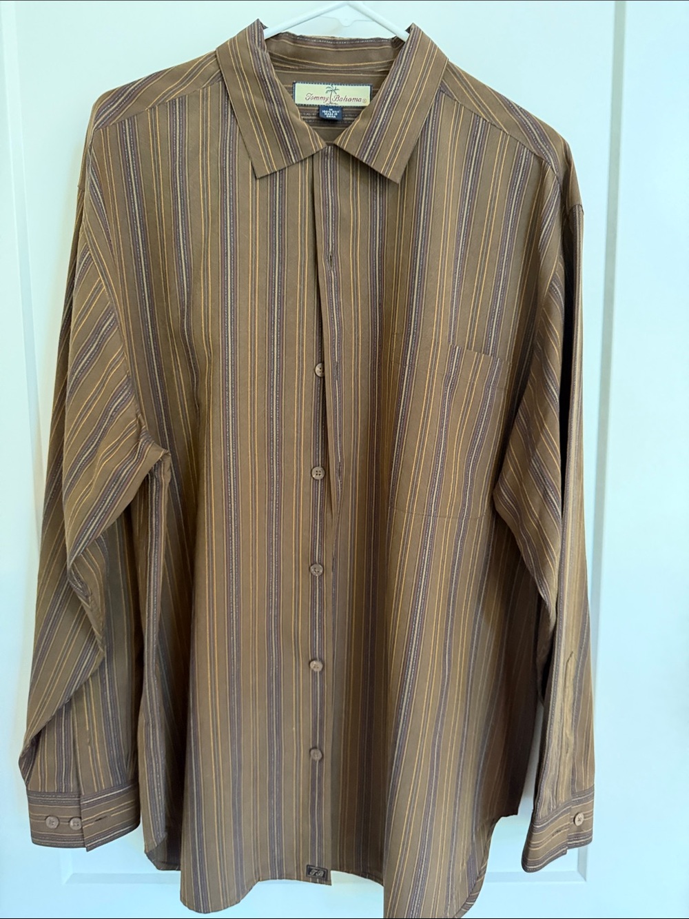 Tommy Bahama Men's Brown Multi-Stripe Button-Down Shirt